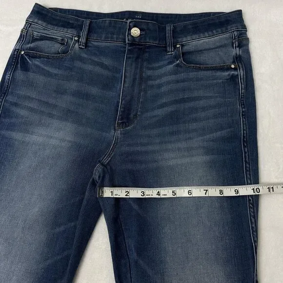 White House Black Market Jeans Womens 12L Blue The Skinny Flare Stretch Denim - Picture 9 of 11